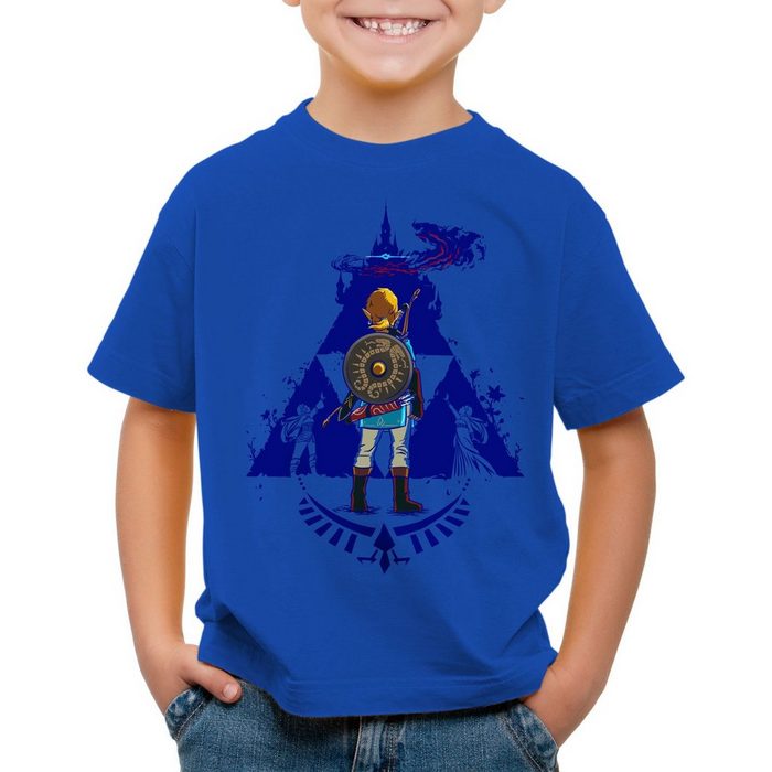 style3 Print-Shirt Kinder T-Shirt Breath Link Blue hyrule gamer