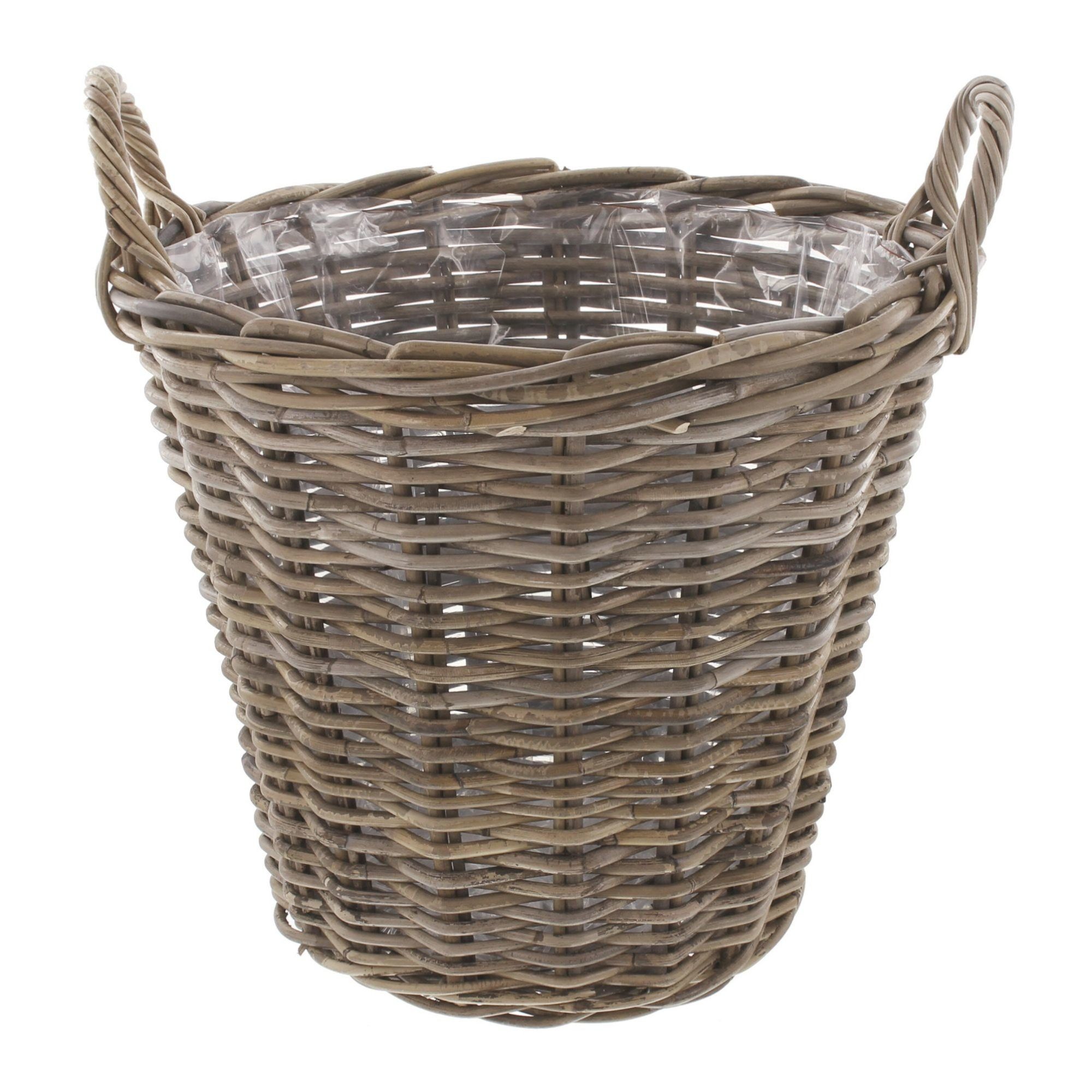 Frank Flechtwaren Pflanzkübel 3er Pflanzkorb Set Rattan Weidenkorb Blumenkorb Dekokorb