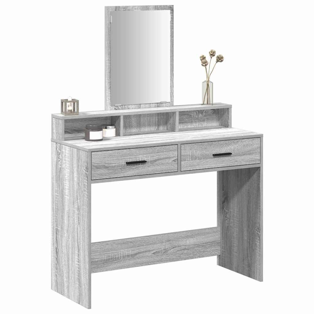 vidaXL Schminktisch Schminktisch Graues Sonoma 100 x 41 x 140 cm Holzwerkstoff (1-St)