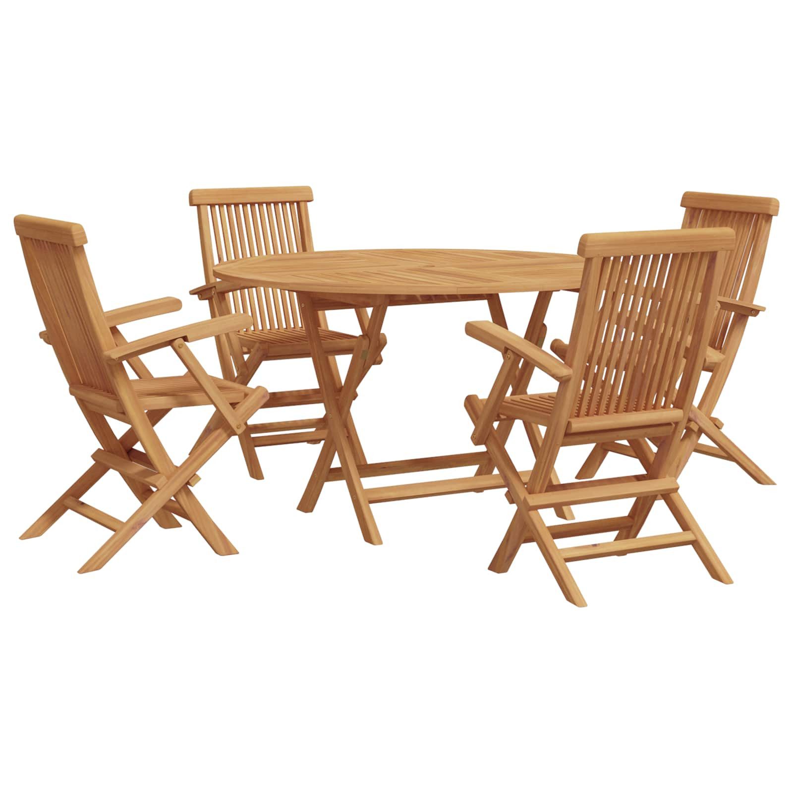 vidaXL Gartenlounge-Set Garten Essgruppe 5 pcs Braun Massivholz