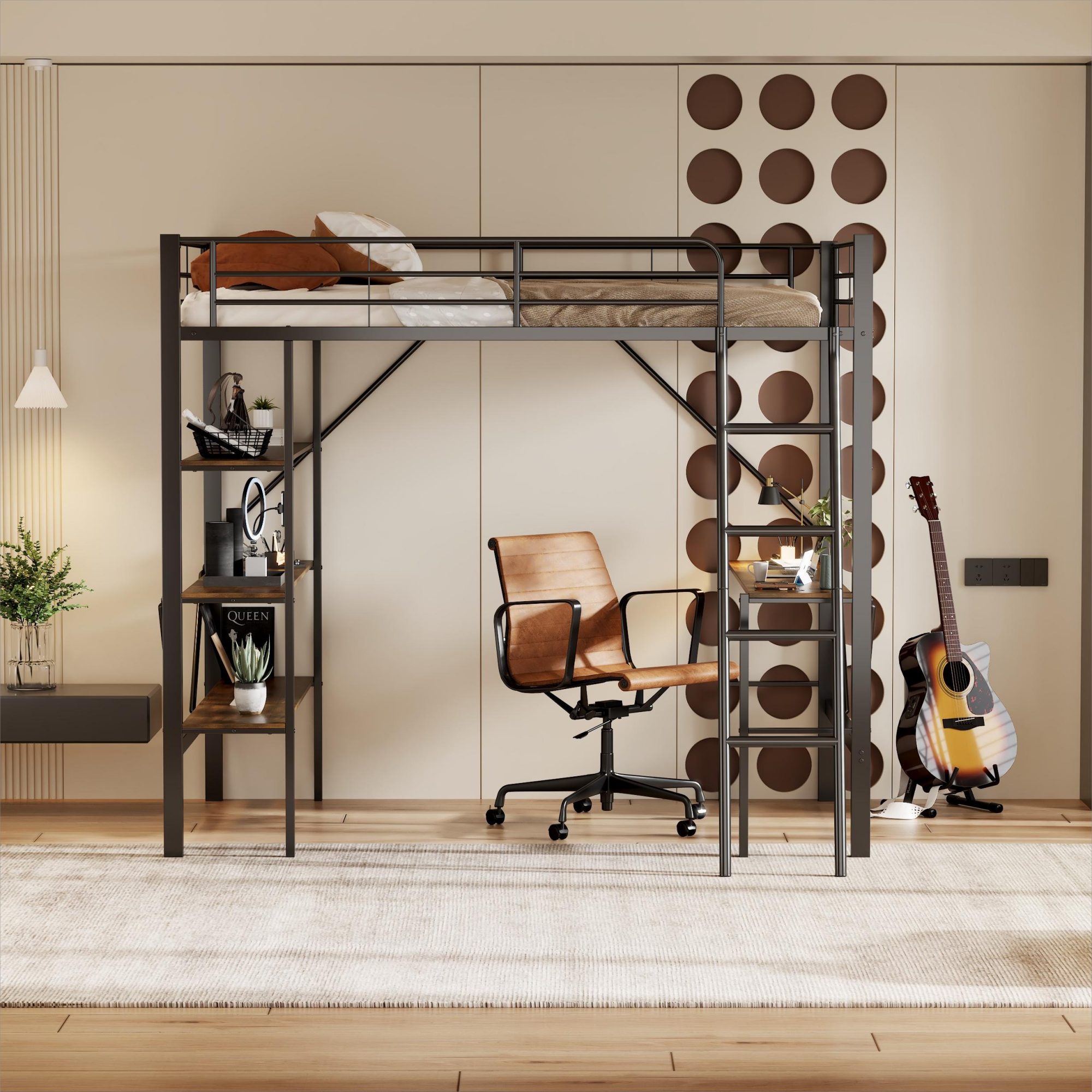 HAUSS SPOLE Hochbett 90x200cm mit Schreibtisch günstig online kaufen