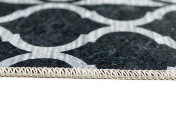 Teppich Teppich marokkanisch waschbar in schwarz grau, TeppichHome24, rechteckig