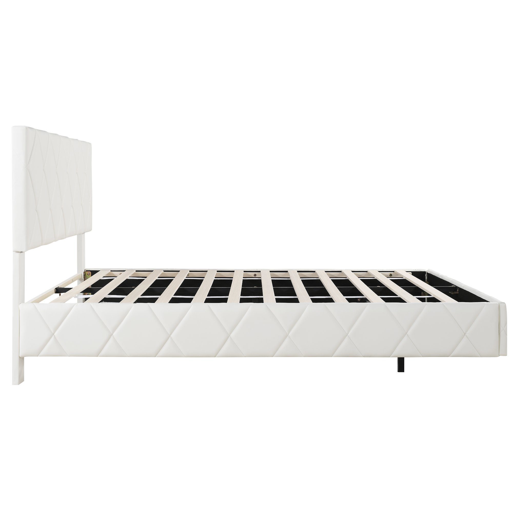 Yihomfy Polsterbett 160x200 - Schwebebett Mit LED, USB-C & Stauraum In Beige