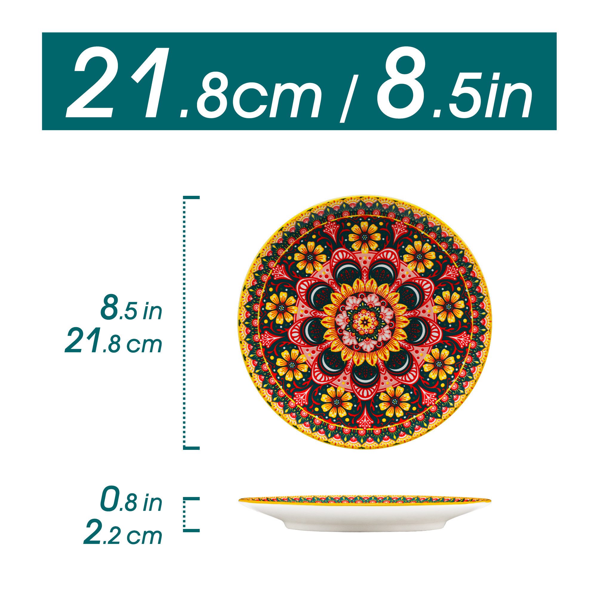 vancasso Dessertteller 6tlg Teller für 6, Porzellan Dessertteller, Kuchenteller, BOHO-Stil, (6 St)