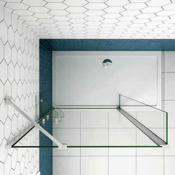 duschspa Duschwand 80-120cm Trennwand + 30/40cm Flipper-Panel Walk in Dusche Glaswand, Einscheibensicherheitsglas, Sicherheitsglas, (Set), Glas, Nano Glas