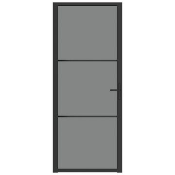 vidaXL Zimmertür Innentür 83x201,5 cm Schwarz ESG-Glas und Aluminium Zimmertür Glastür