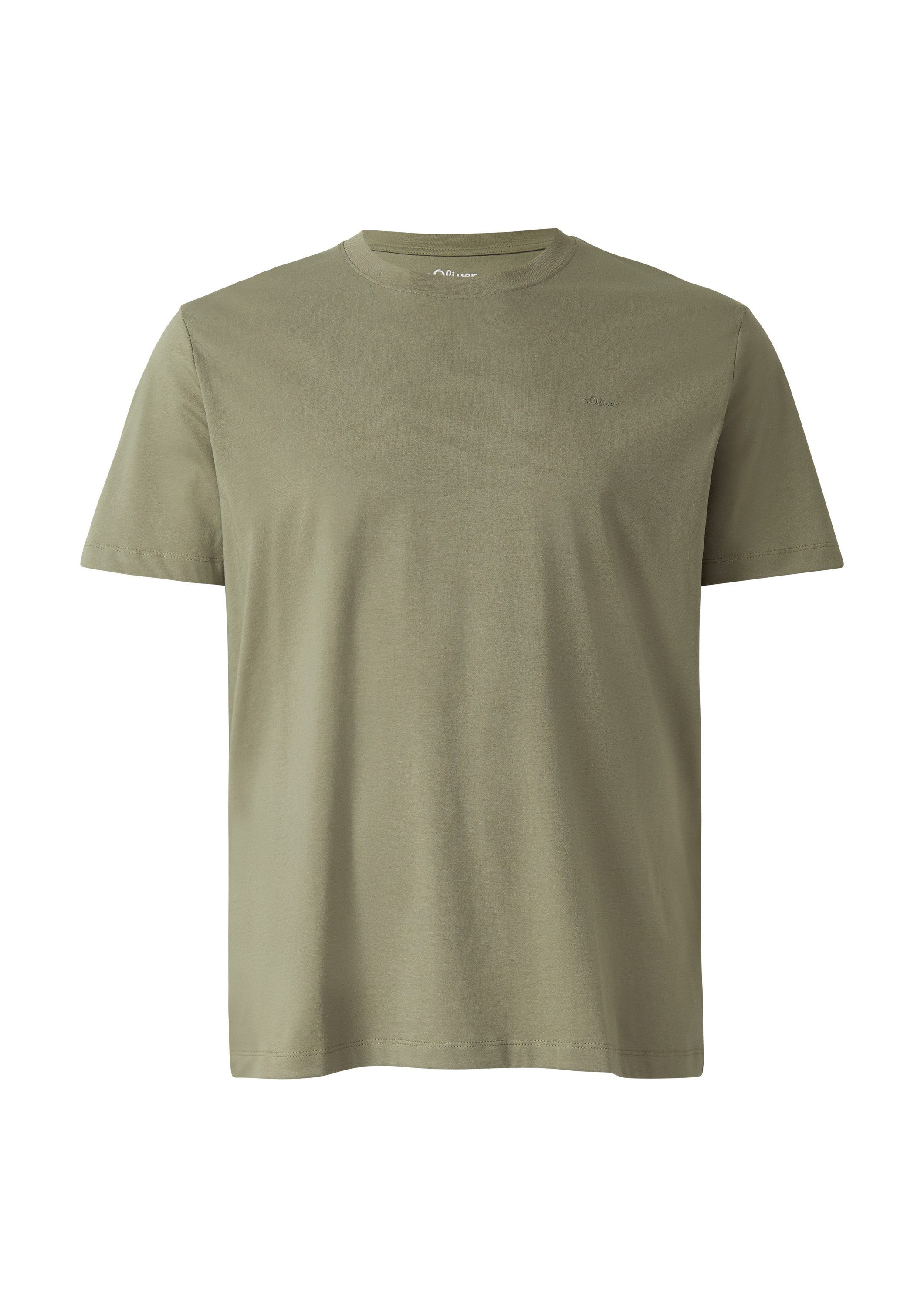 s.Oliver Kurzarmshirt T-Shirt Baumwoll-T-Shirt mit Logoprint