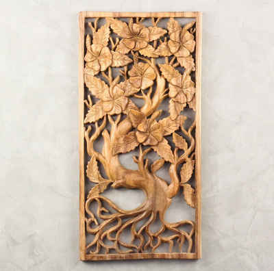 Oriental Galerie Holzbild Panel Lebensbaum Wandbild Holz 60 cm, Lebensbaum (1 St), zum aufhängen, Holz