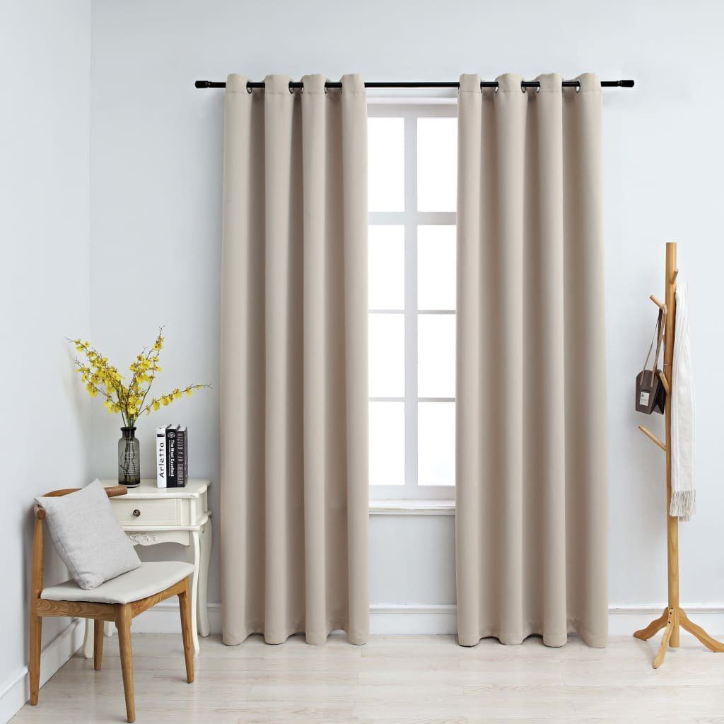 Vorhang St) Verdunkelungsvorhänge mit Stk. cm, (1 140x175 Beige Metallösen 2 furnicato,