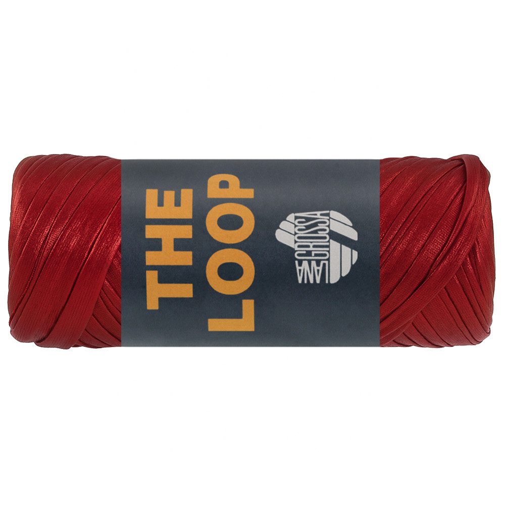 LANA GROSSA THE LOOP Effektgarn für Taschen & Deko Häkelwolle, 40 m (Einseitig beschichtetes, gewirktes Band mit Matt-Glanz-Effekt), 100 g