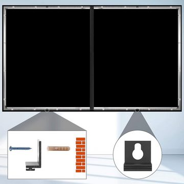 Duronic Rahmenleinwand (FFPS120 Leinwand, 16:9 Beamer Screen, 120 Zoll, 266 x 149 cm, Projektorleinwand für Wandmontage, Heimkino mit 4K Full HD 3D, Projektionsleinwand für Gaming, Büro, Präsentationen, Schule)