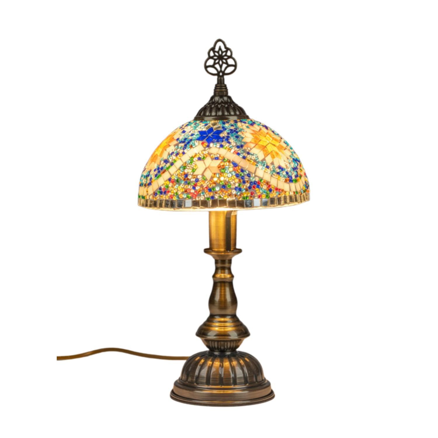 formano Tischleuchte MAROKKO MOSAIK, nicht enthalten, mit Stecker, Bunt, Mosaik, H: 38cm