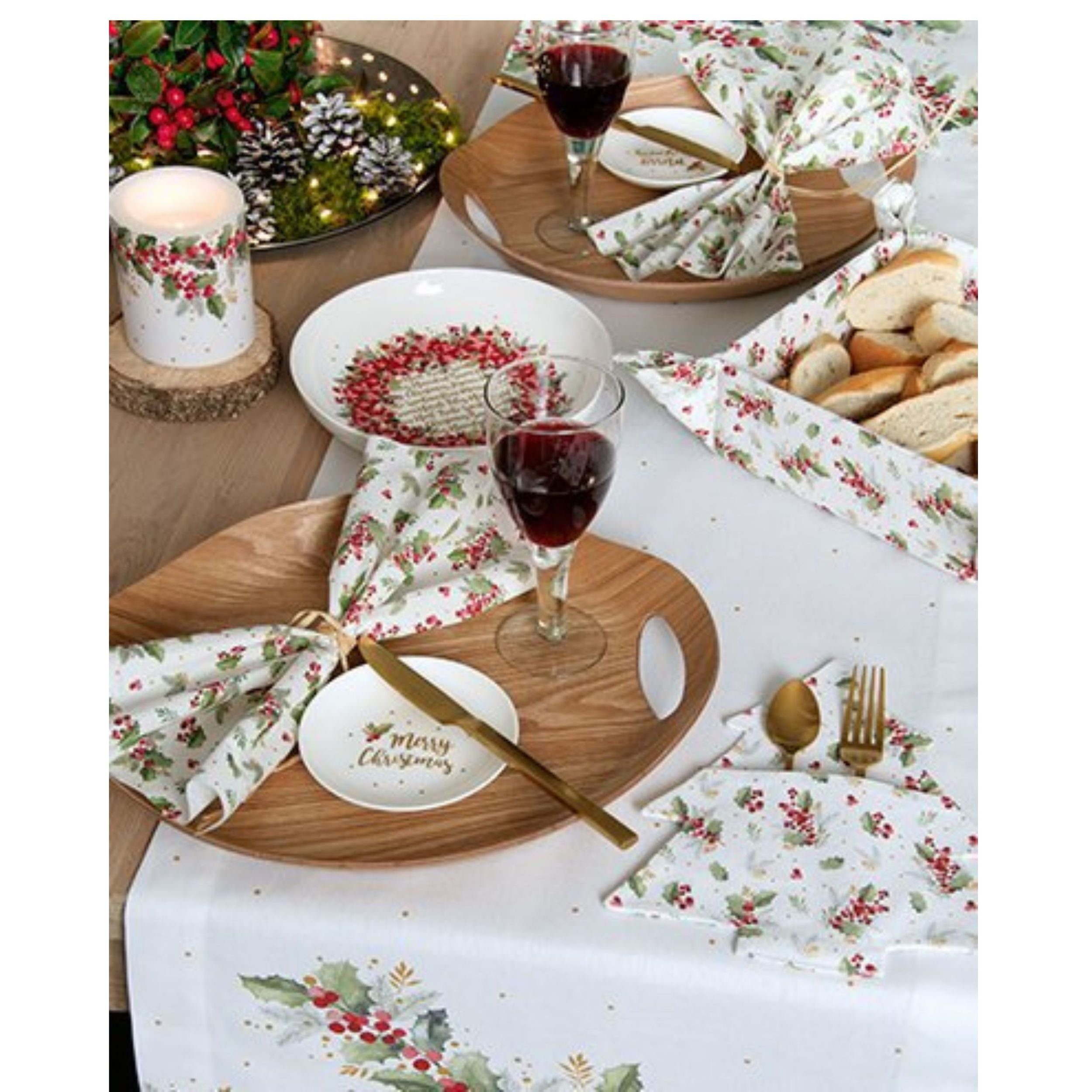 300ml Dekoschale Cynthia Ilex Gedeckter Cream IHR Weihnachten Stechpalme Wreath Porzellanschale Schale Tisch
