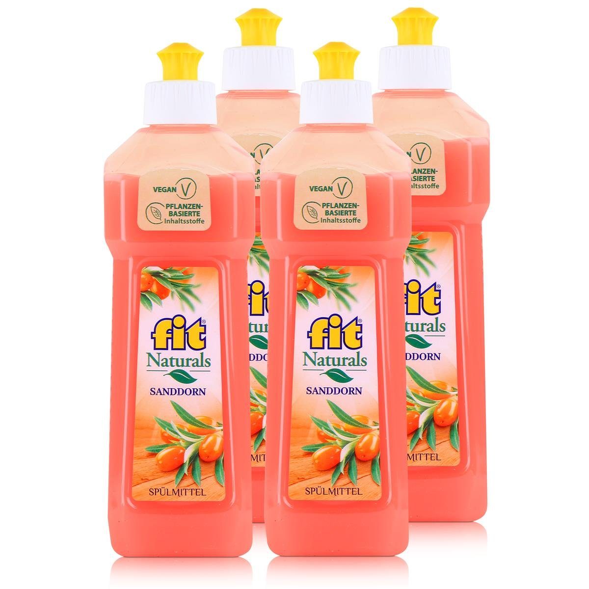 Pack) Spülkraft Naturals Geschirrspülmittel 500ml FIT (4er Sanddorn Spülmittel - Hohe fit