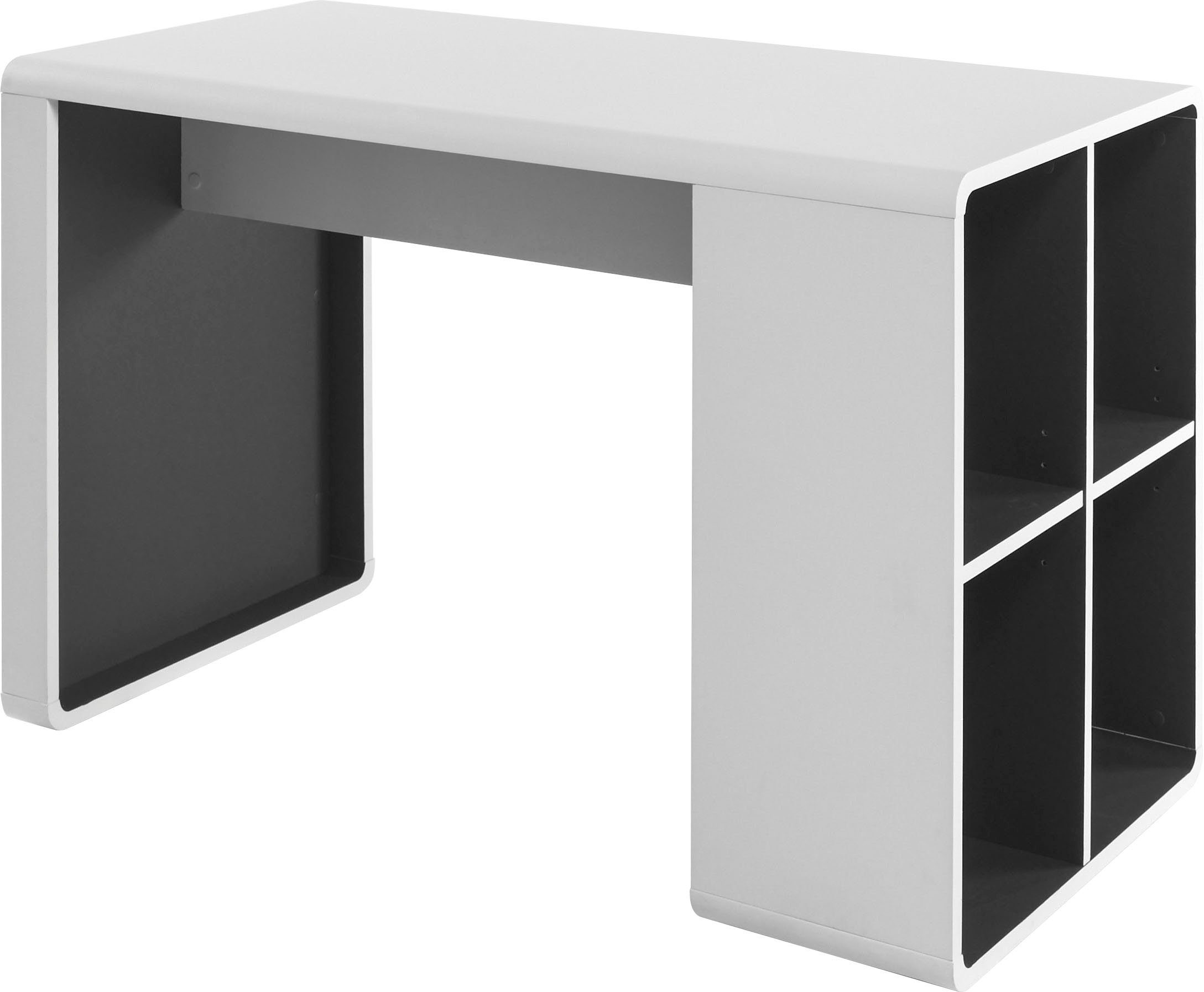 MCA furniture Schreibtisch Tadeo, weiß matt mit 4 offenen Fächer, Breite 119 cm