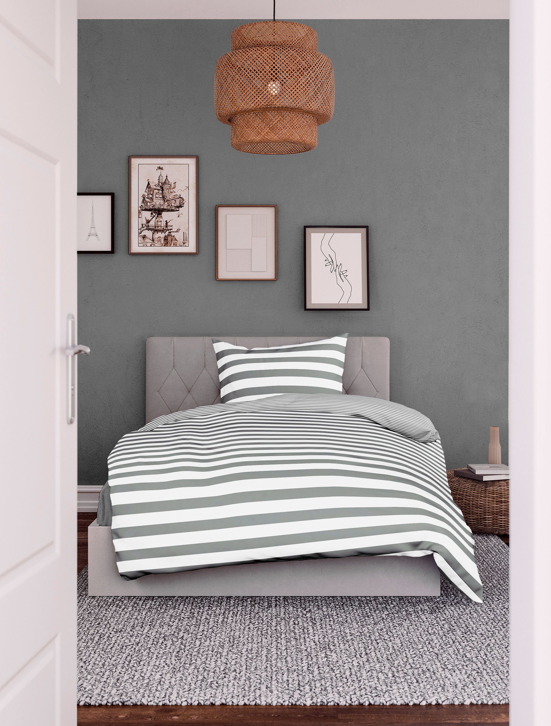 BIERBAUM Bettwäsche Modern Stripes, Mako-Satin, 2 günstig online kaufen