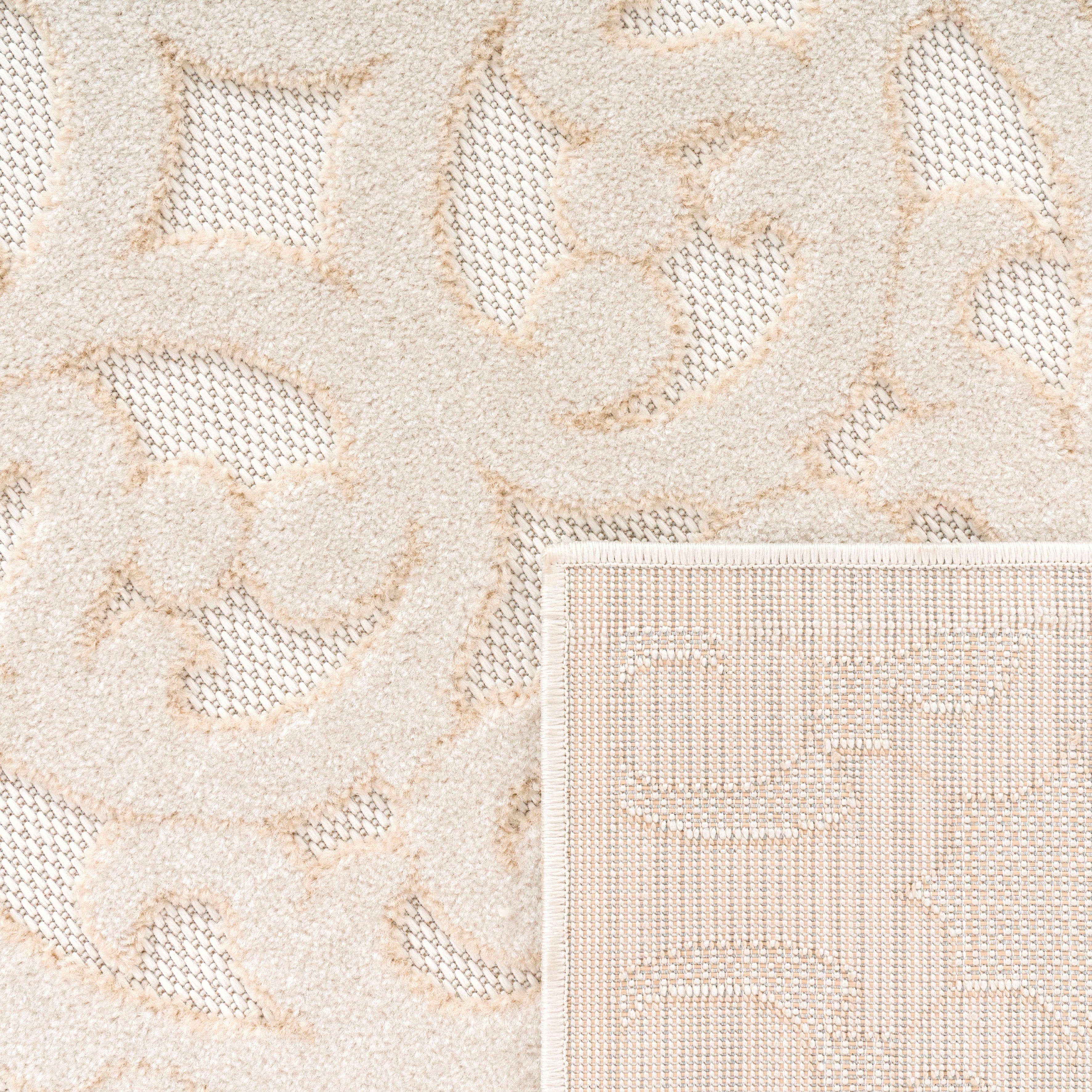 Cotton 10 Hoch-Tief boho, mm, geeignet 234, Home, Ornamente, Uni-Farben, Effekt, rechteckig, Paco Outdoor Teppich Höhe: