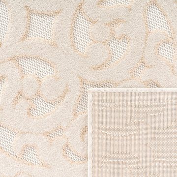 Teppich Cotton 234, Paco Home, rechteckig, Höhe: 10 mm, Uni-Farben, Hoch-Tief Effekt, Ornamente, boho, Outdoor geeignet