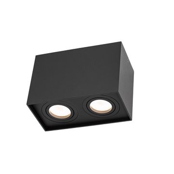 SpectrumLED Aufbauleuchte LED Aufbauleuchte GU10 schwenkbar schwarz Deckenleuchte max.35W eckig, ohne Leuchtmittel, Schwenkbar