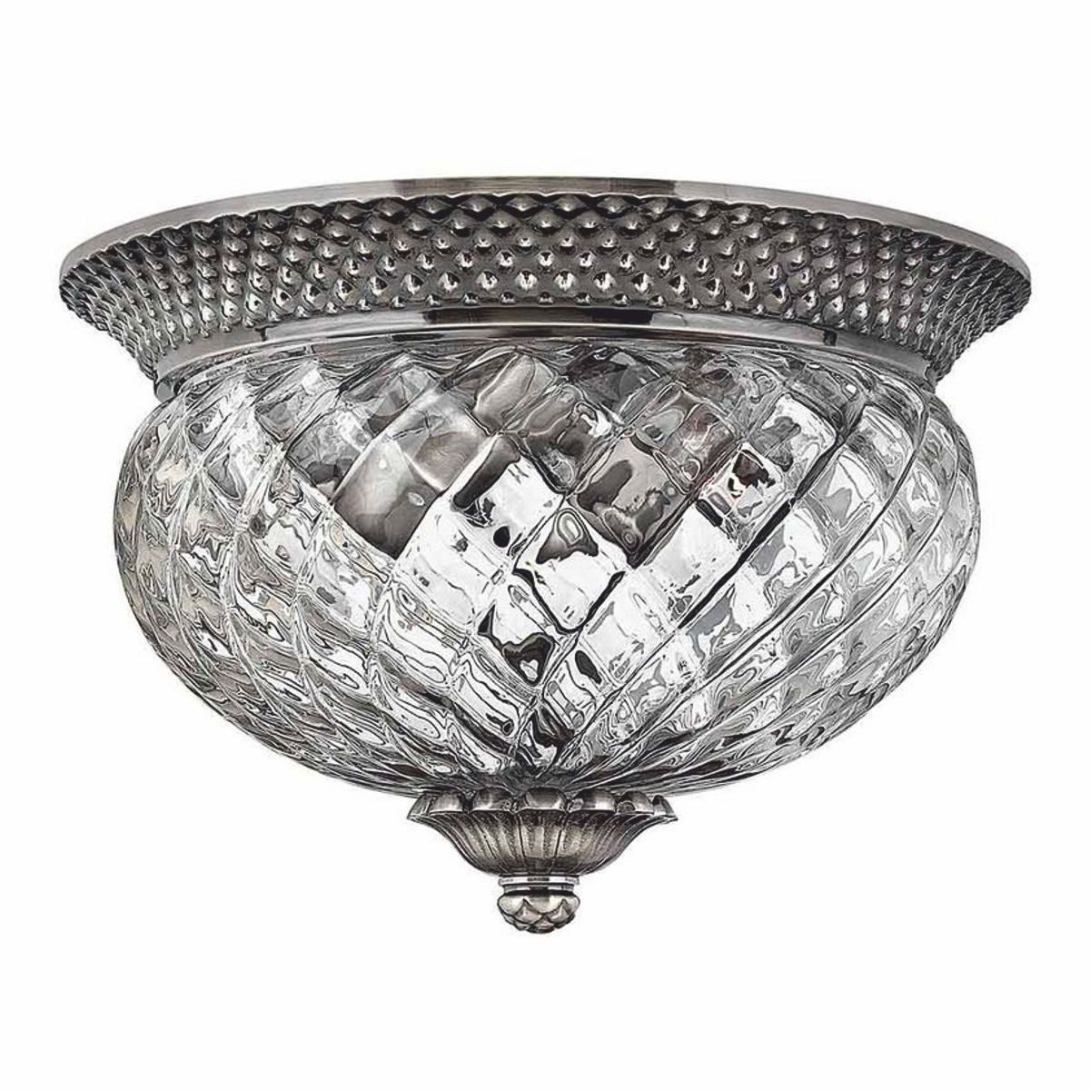 Casa Padrino Deckenleuchte Casa Padrino Barock Kristall Deckenleuchte Antik Silber Ø 30,5 cm