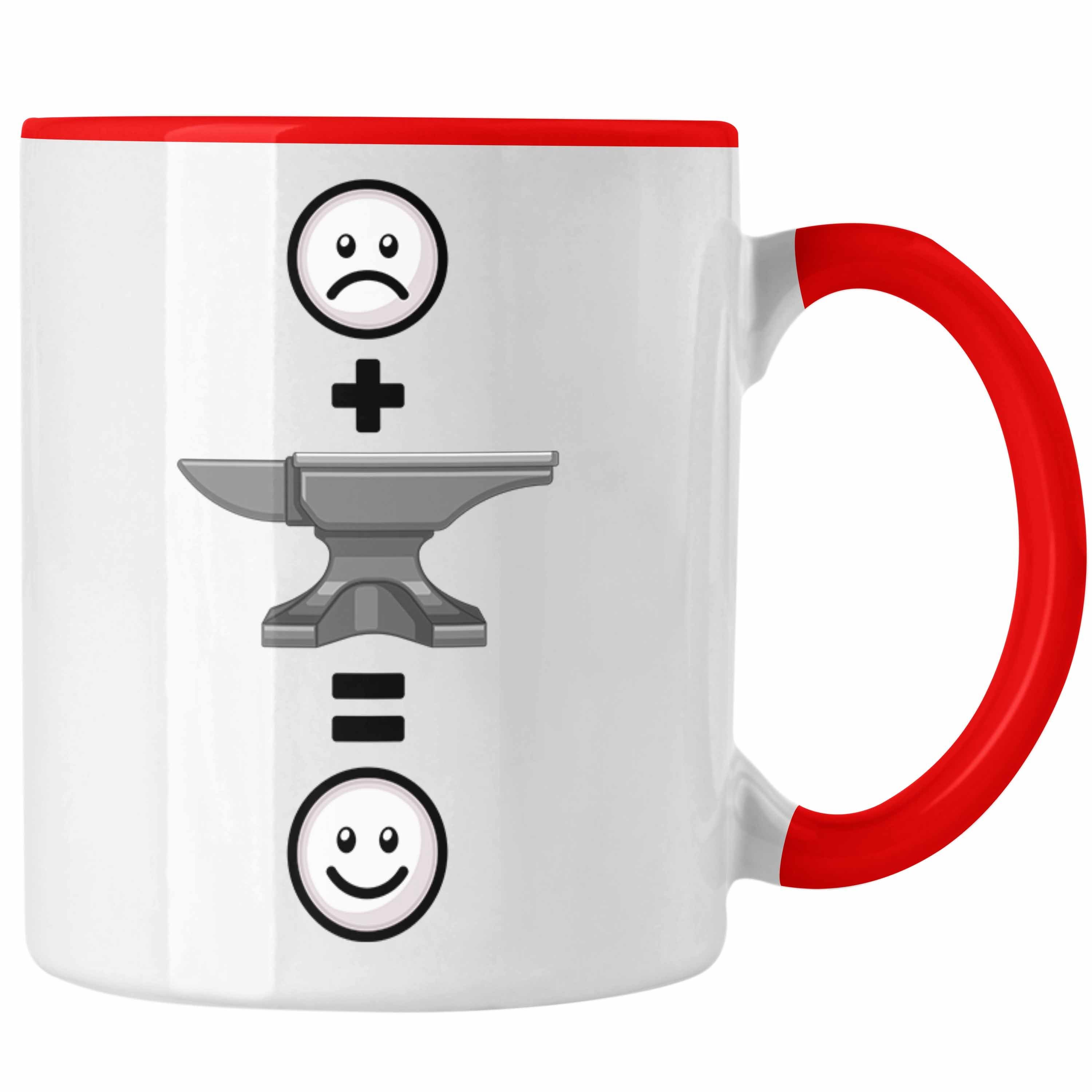 Lustige Tasse für Schmied Rot Geschenkidee :(Schmi Trendation Tasse Metallbauer Geschenk