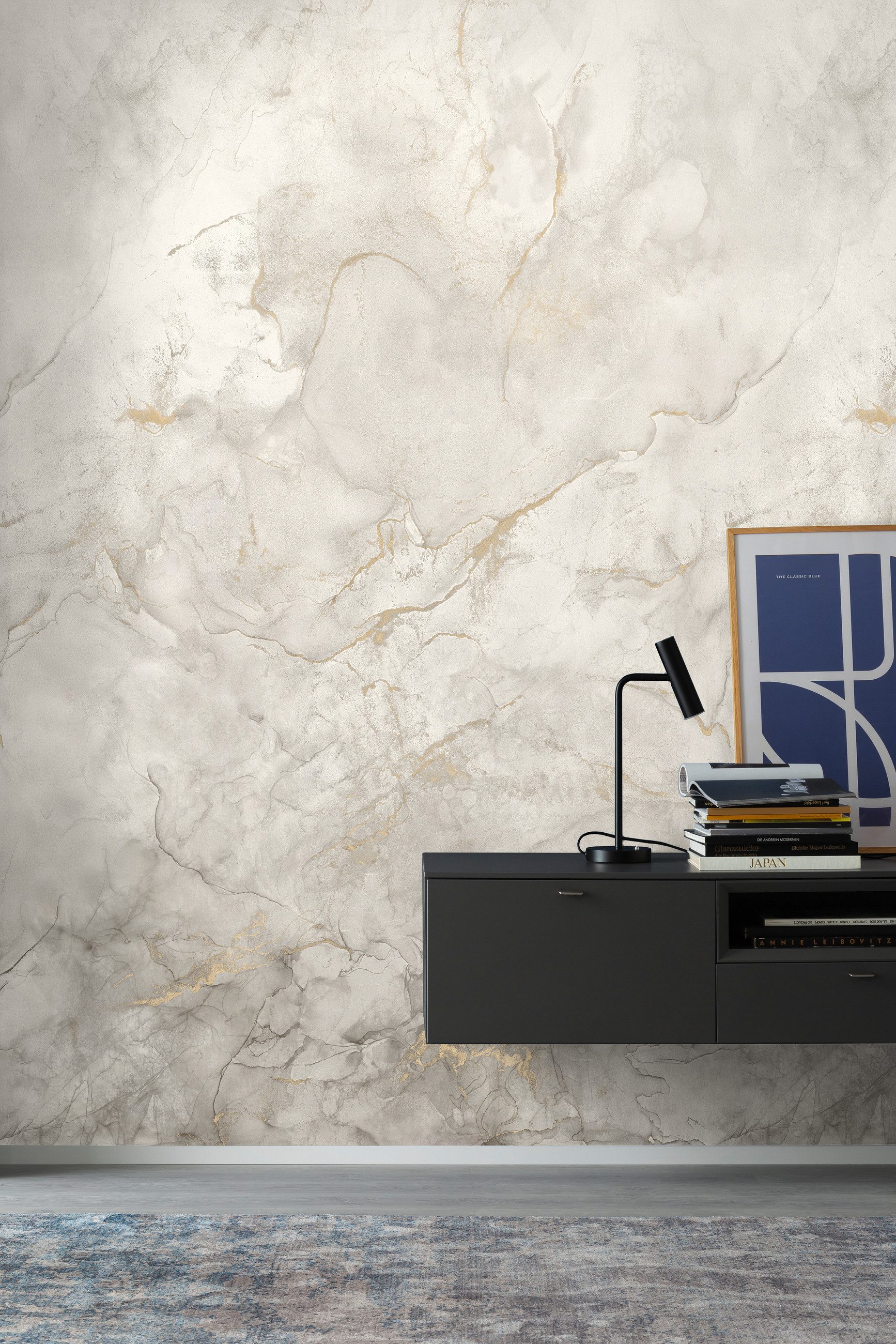 Rasch Fototapete SCHÖNER WOHNEN-Kollektion Fototapete Marmor GOLD MARBLE 360165, strukturiert, Motiv, (1 St), Marmor-Optik