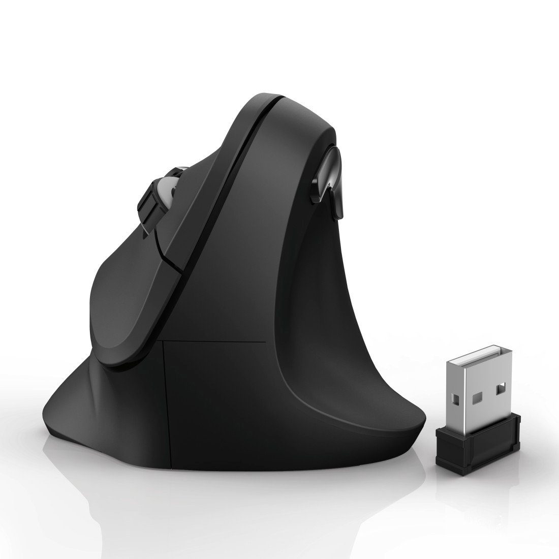 Ergonomische vertikale Funkmaus für PC Laptop, ohne Kabel, Schwarz ergonomische Maus