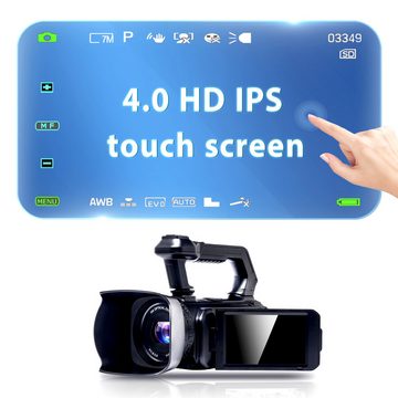 Fine Life Pro Videokamera mit 16-fachem optischem Zoom, Videokamera (16x opt. Zoom, Nachtsicht und Bildstabilisierung - Full-HD-Kameras)