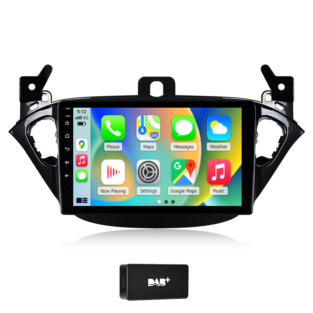 A-Sure DAB+ CarPlay GPS WIFI Android 15 Für Opel Corsa E 2015-2019 Adam Autoradio (Digitalradio (DAB), FM, Carplay Android Auto Bluetooth EQ USB GPS Navi WIFI Touchscreen)