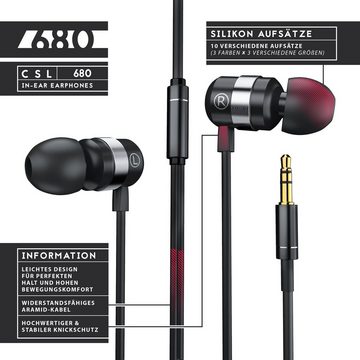 CSL In-Ear-Kopfhörer (Curved Ohrhörer mit 10mm Treiber robustes Aramid-Kabel mit Knickschutz)