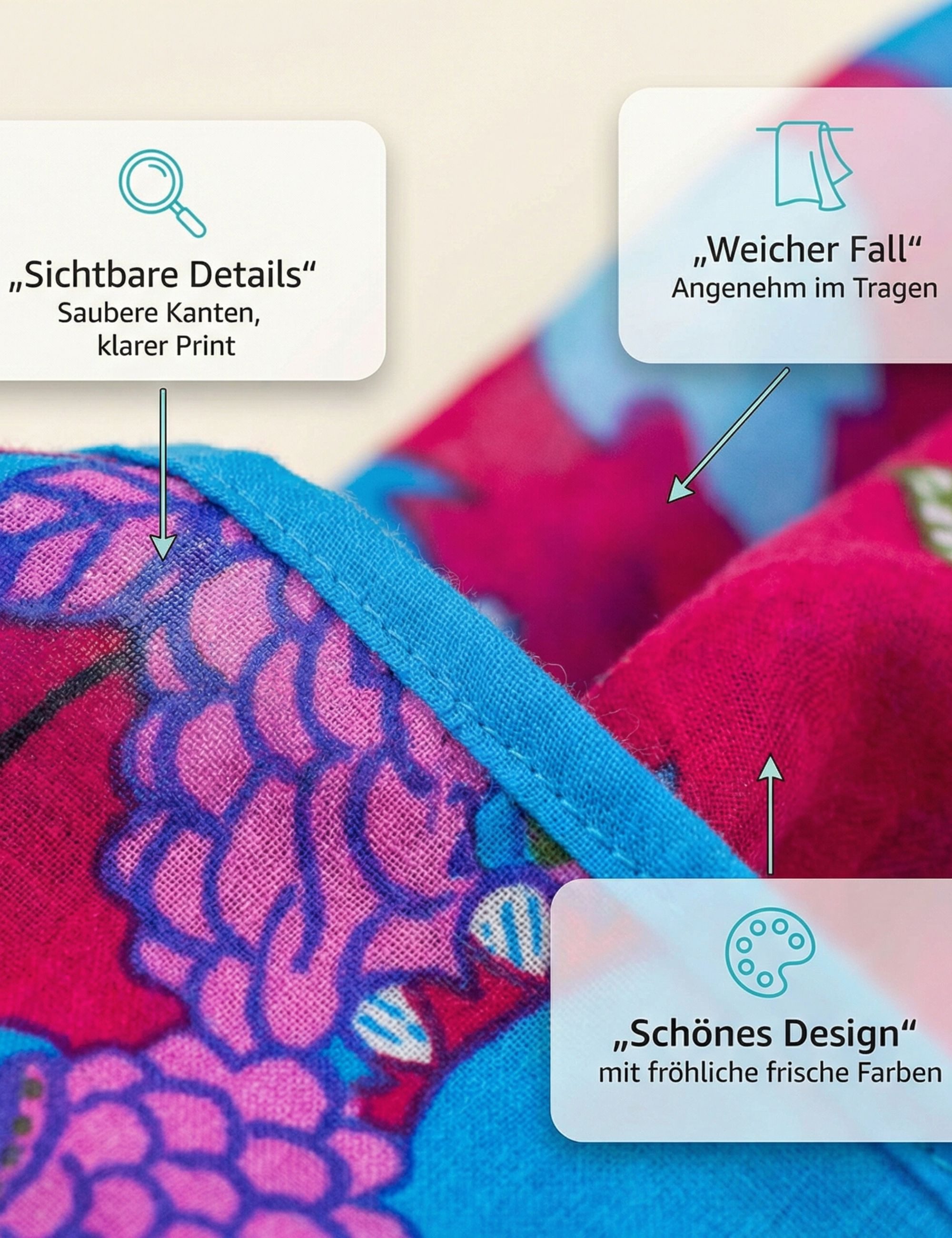Sunsa Loop Damen Loop Schal. 100% Viskose Schlauchschal. Loopschal, bedruckt mit Blumenmotiv