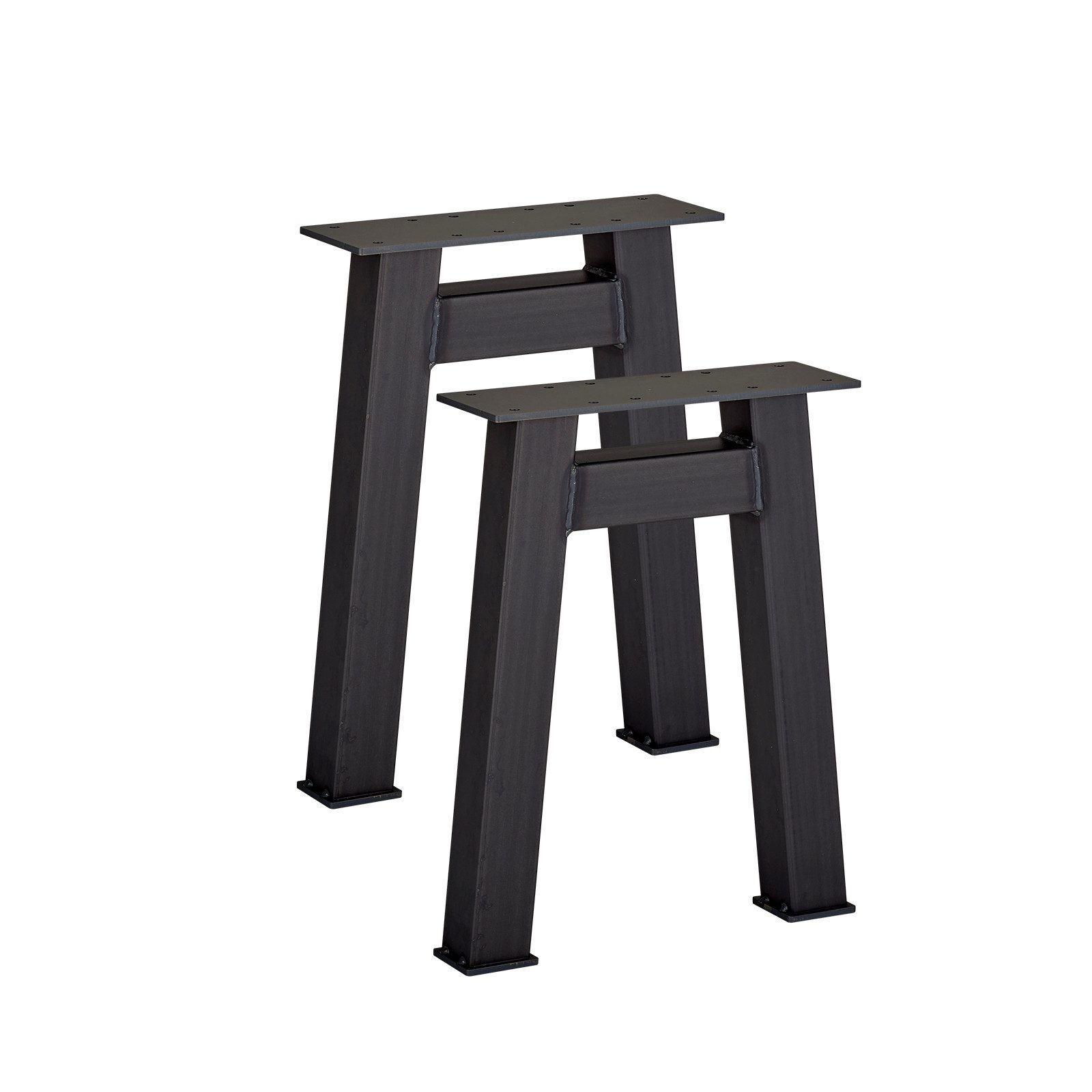SO-TECH® Möbelfuß Tischgestell Bankgestell Bankuntergestell Tischkufe, (2-St), H-Form Stahl used look Profil 50 x 50mm Höhe 420mm Tiefe 305mm