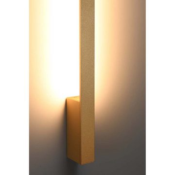 etc-shop LED Wandleuchte, Wandleuchte Wandlampe Gold LED Wohnzimmerlampe Flurleuchte H 150cm 25W