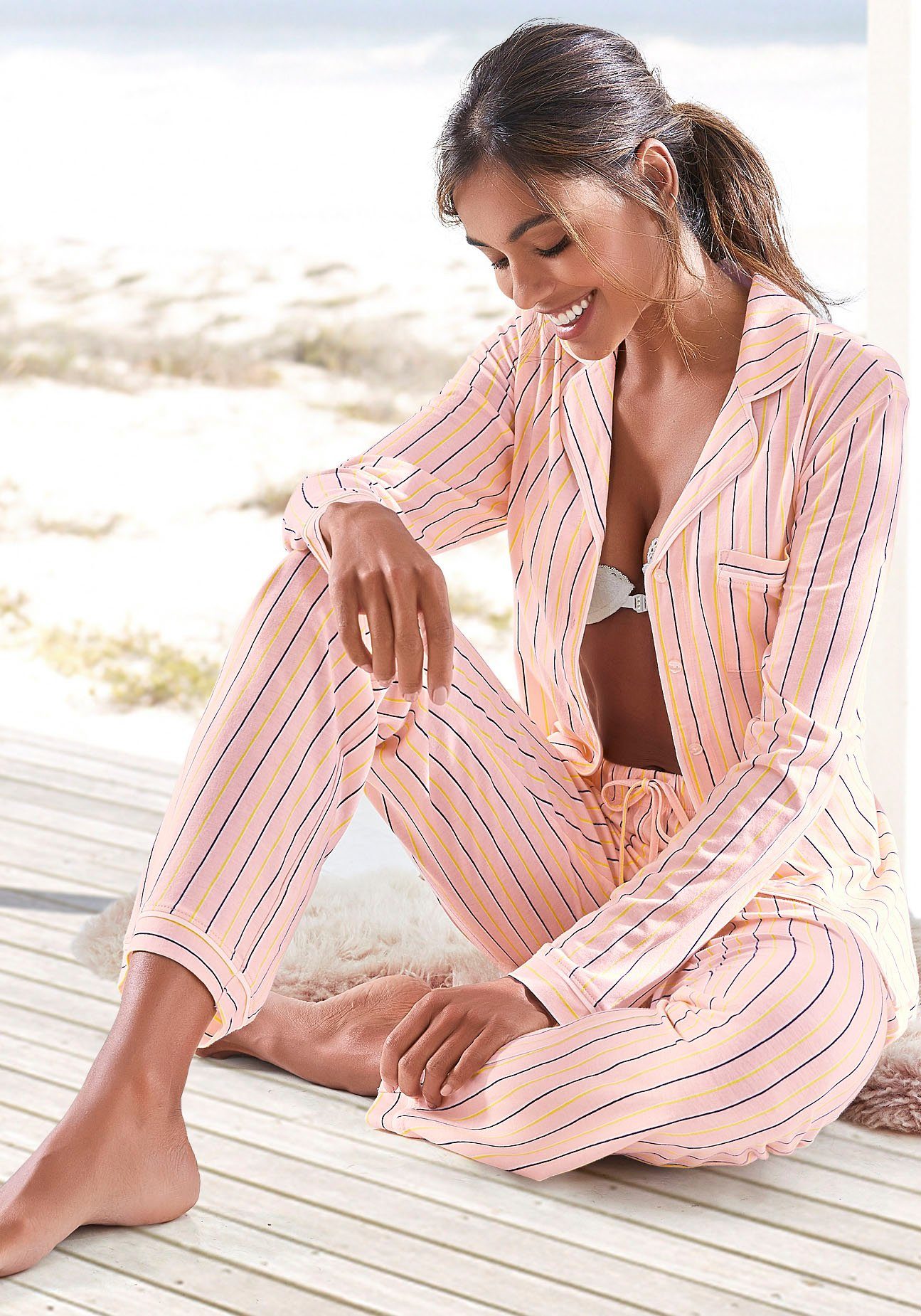 s.Oliver Pyjama (Set, 2 tlg) im klassischen Streifen-design