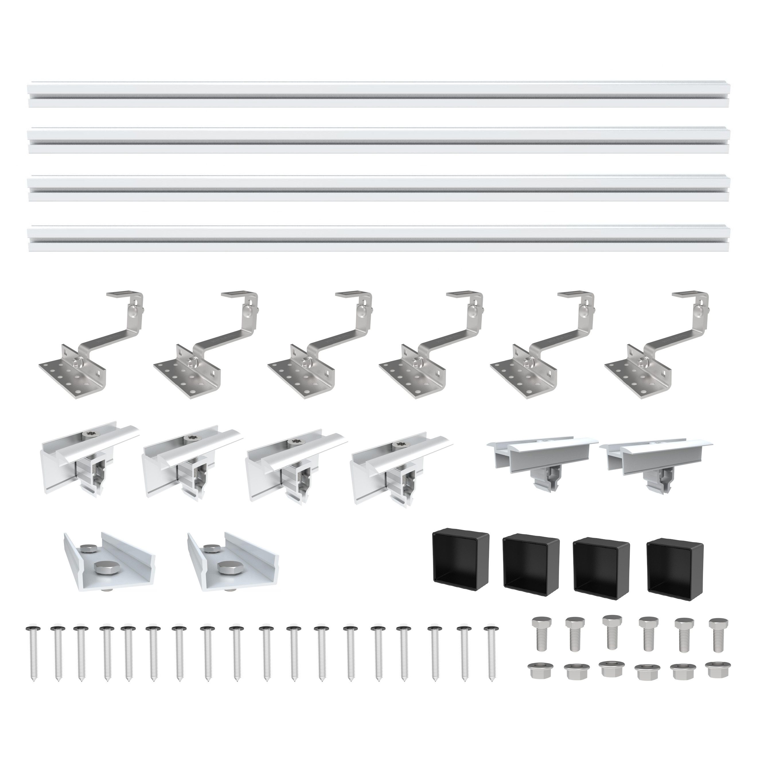 NuaSol Solarmodul-Halterung Dach Ziegeldach Photovoltaik Befestigung Set 2er, (für 2 Solarmodule, 2er)
