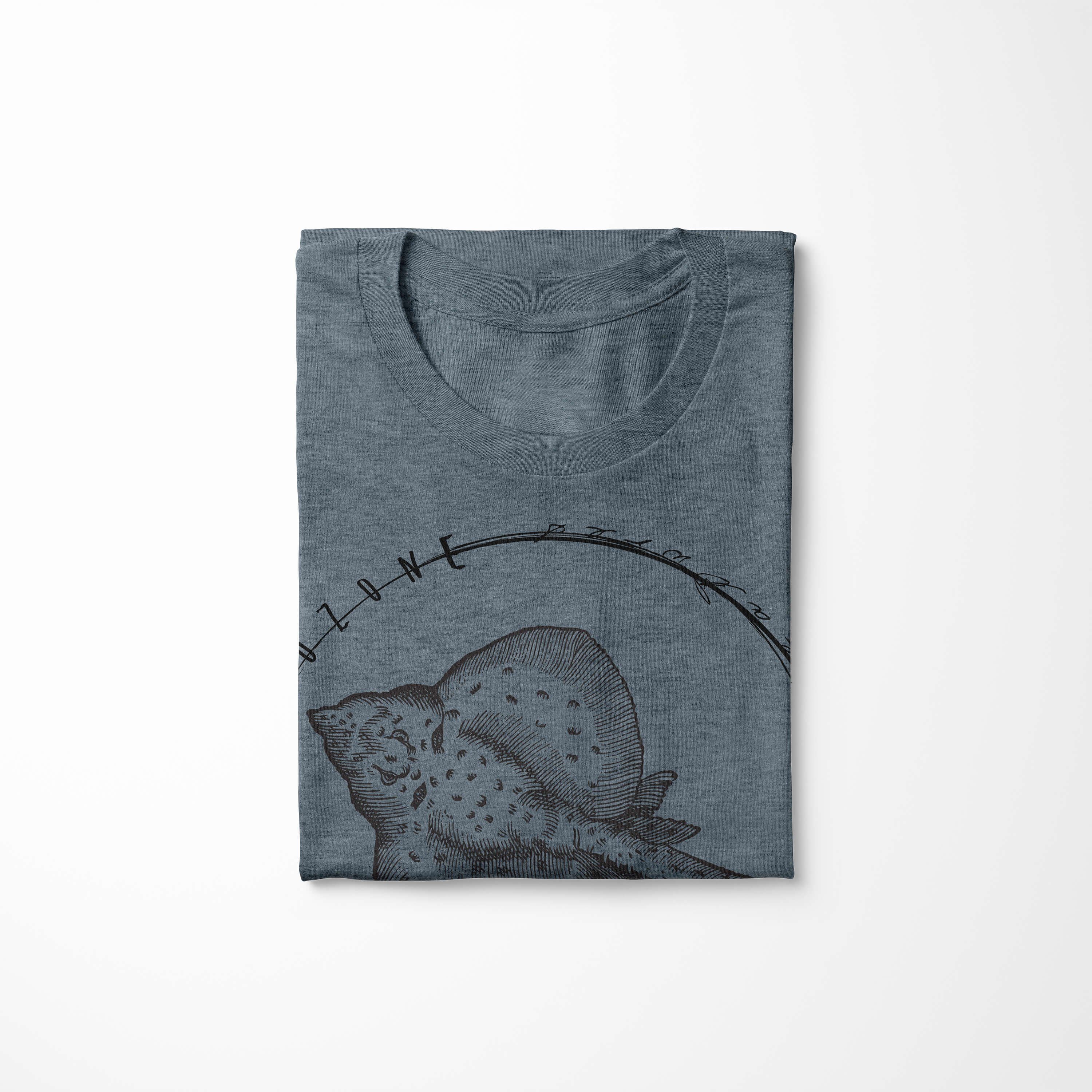 Sinus Art Sea Tiefsee Sea Fische Struktur - Creatures, Indigo T-Shirt / Serie: und sportlicher 096 Schnitt T-Shirt feine
