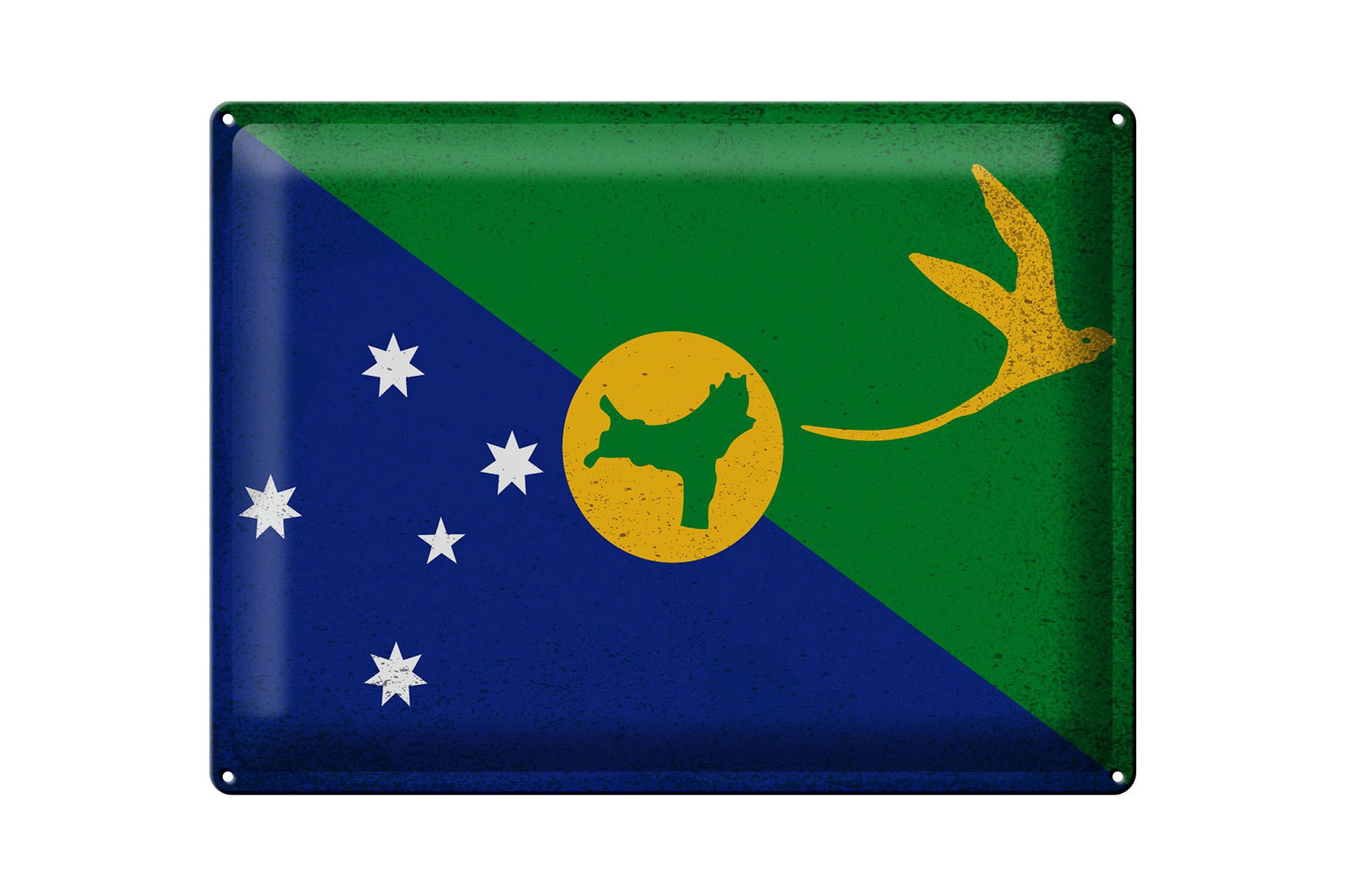Metallschild Flagge Weihnachtsinsel 40x30cm Flag Vintage