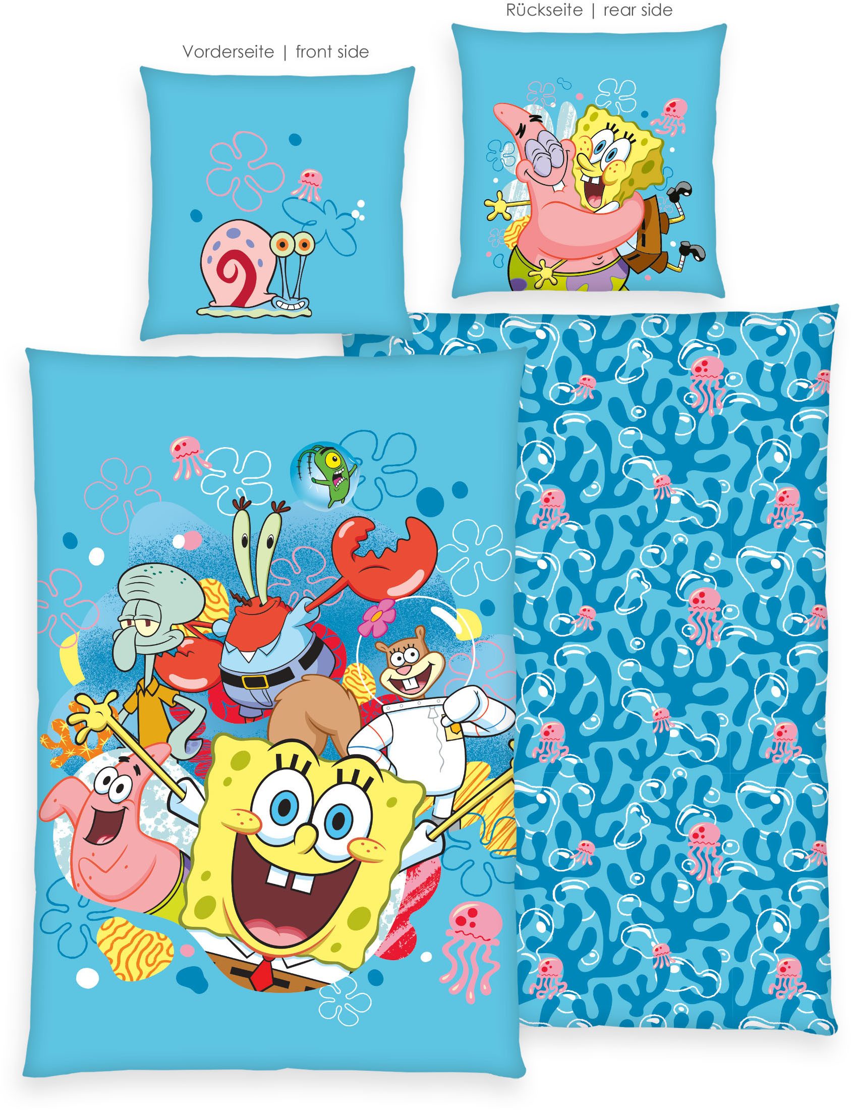 Sponge Bob Bettwäsche Sponge Bob, Renforcé, 2 teilig, Wendebettwäsche