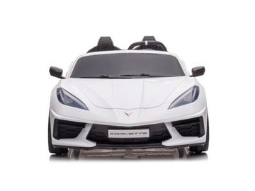 Elektro-Kinderauto Kinder Elektroauto Corvette 12v, 2-Sitzer,Zwei Motoren+LED+Audio weiss