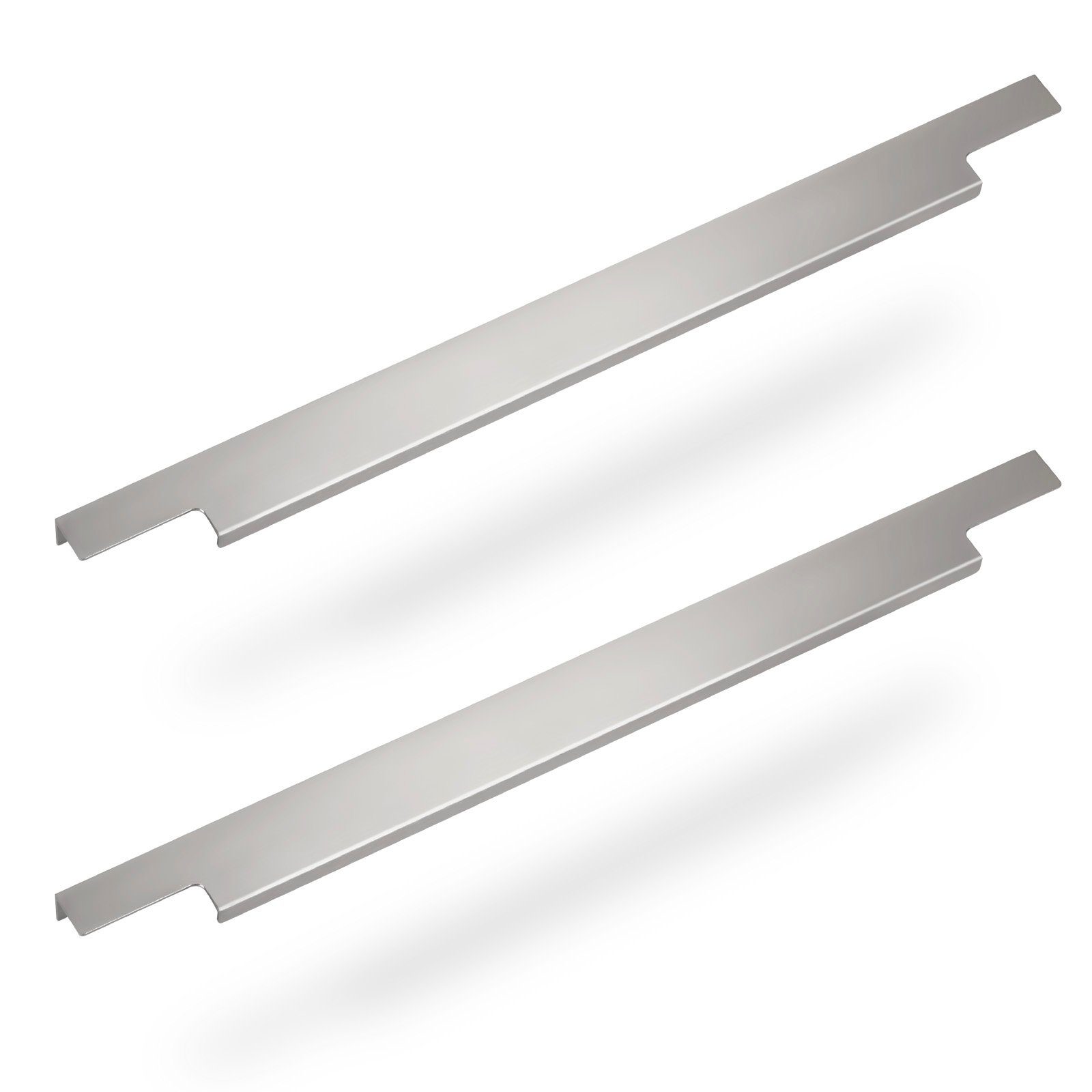 SO-TECH® Möbelgriff BLANKETT Aluminium Profilgriff Frontinnenseite Slim verschraubt, matt, (2-St), wird Chrom rückseitige an die Verschraubung für Griffleiste 145mm