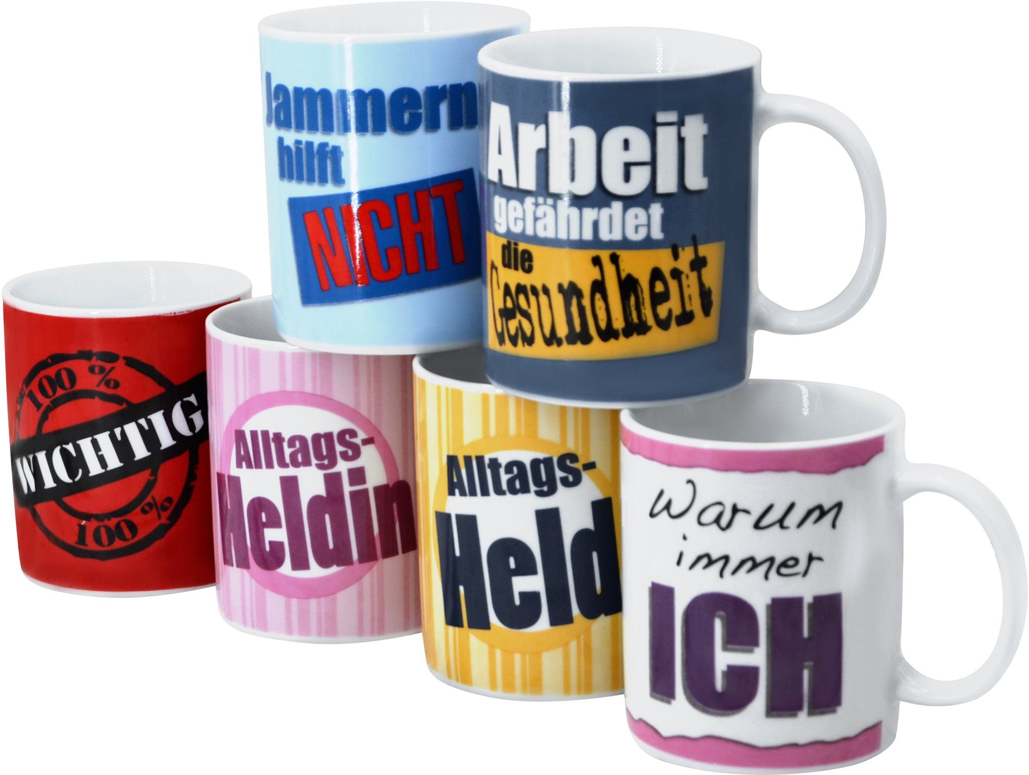 Image of Retsch Arzberg Becher »Bürosprüche«, Porzellan, 6-teilig