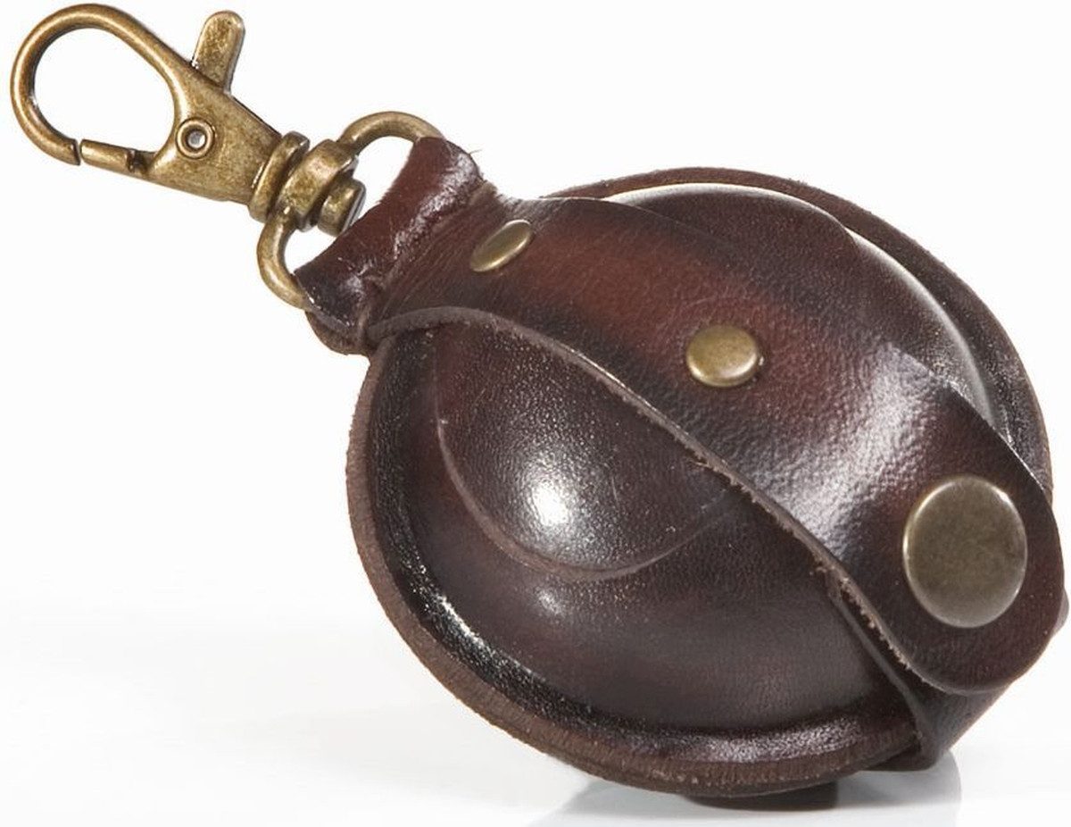 Mika Gürteltasche Mini Schlüsselanhänger / Kleingeldbörse Sattelleder 5cm braun