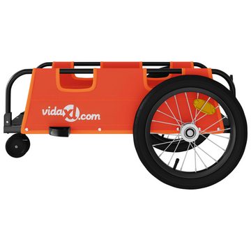 vidaXL Fahrradlastenanhänger Fahrradanhänger Orange Oxford-Gewebe und Eisen