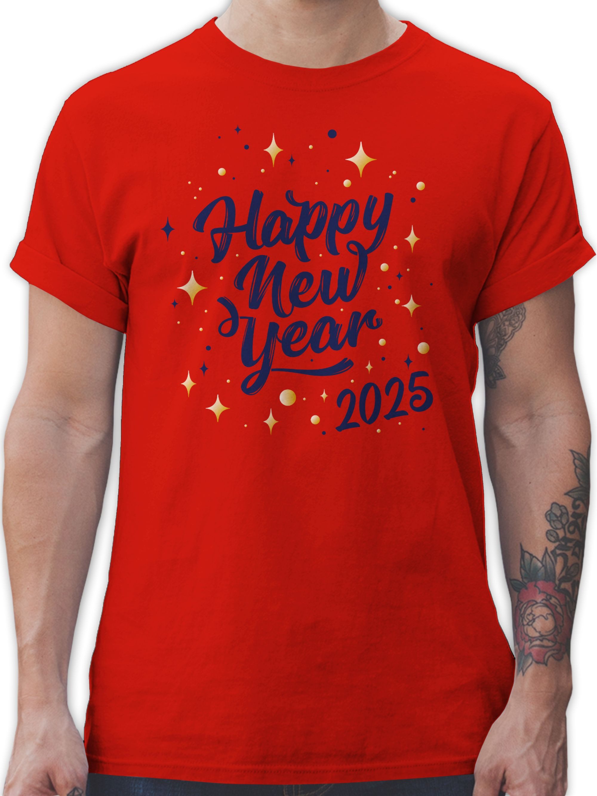 Shirtracer T-Shirt Happy new year 2025 Silvester Erwachsene