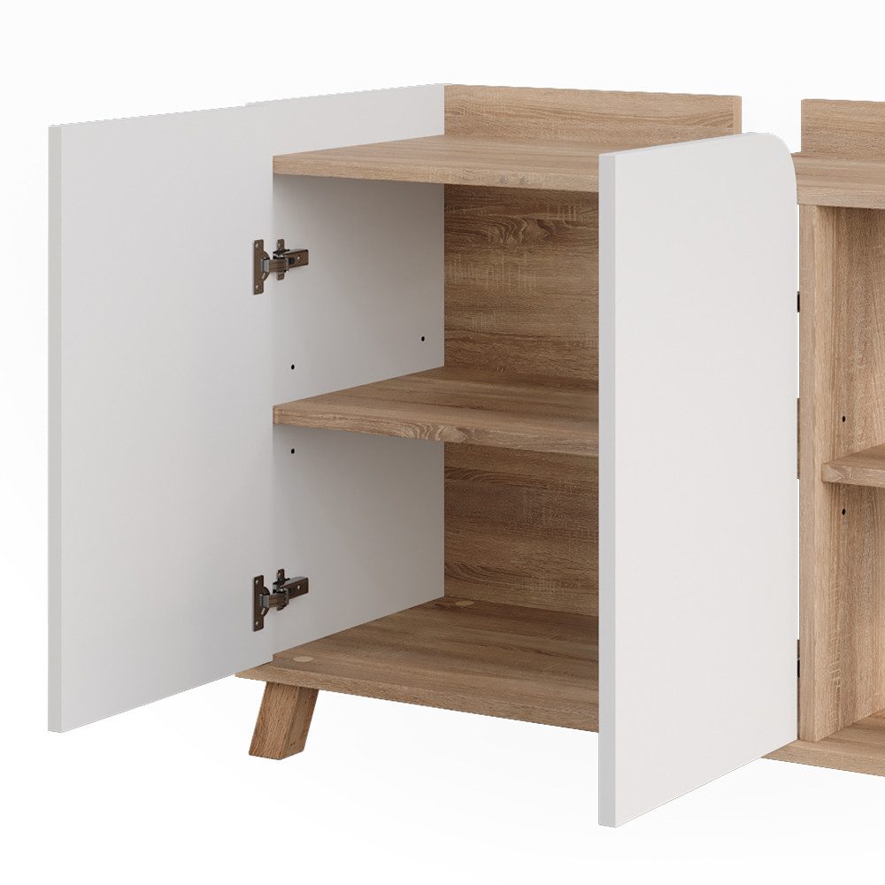 Vicco Waschbeckenunterschrank Karen, Sonoma/Weiß, 80 x 65 cm mit 2 Türen (1-St) – Bild 5 von 5
