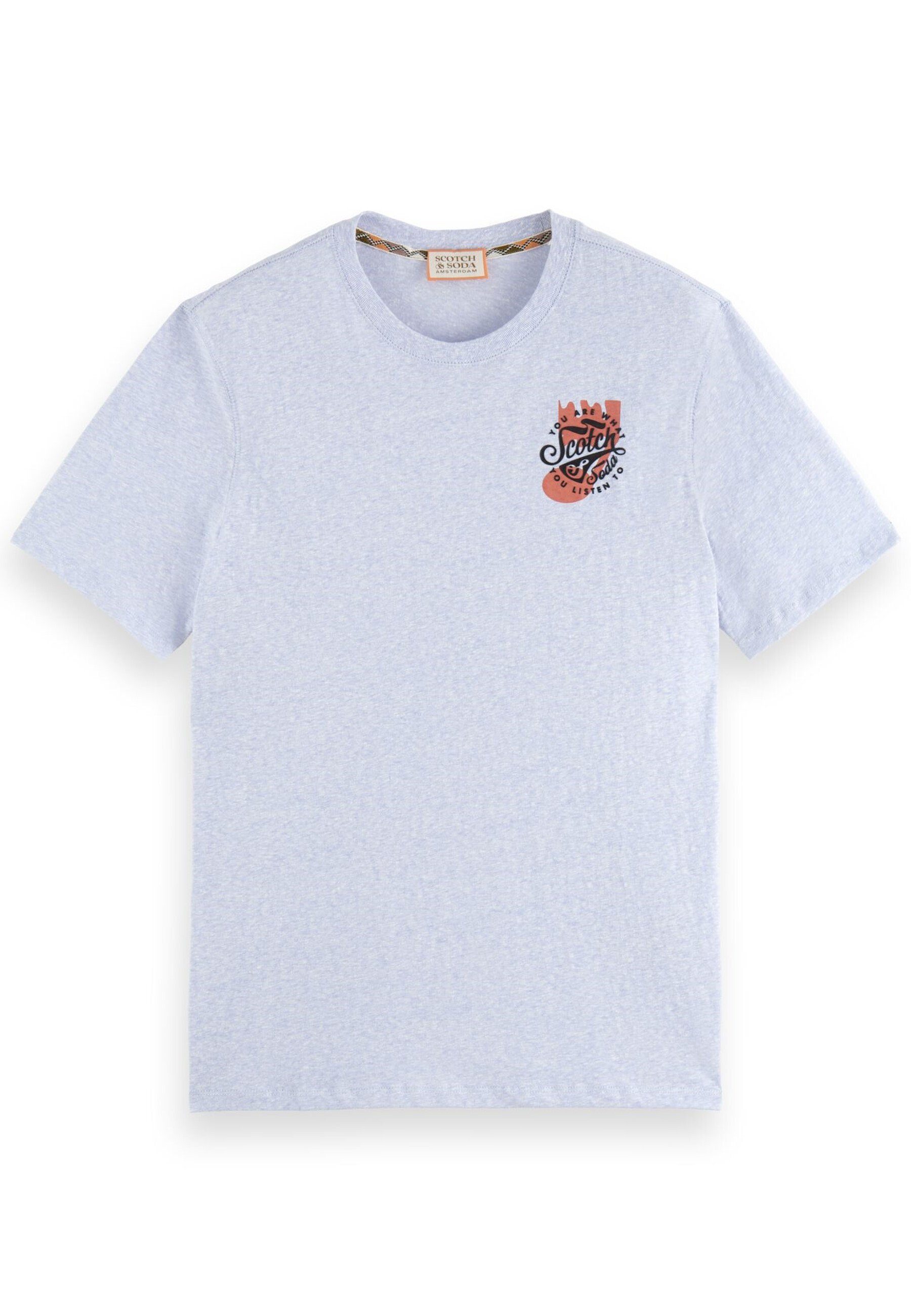 Scotch & Soda T-Shirt Shirt Kurzarmshirt mit Rundhalsausschnitt und (1-tlg) hellblau