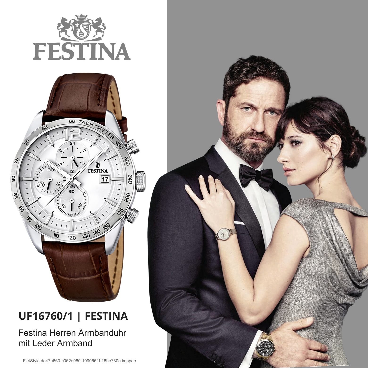 Festina Chronograph Festina Herren Uhr F16760/1 Chronograph, (Chronograph), Herren Armbanduhr rund, Lederarmband braun