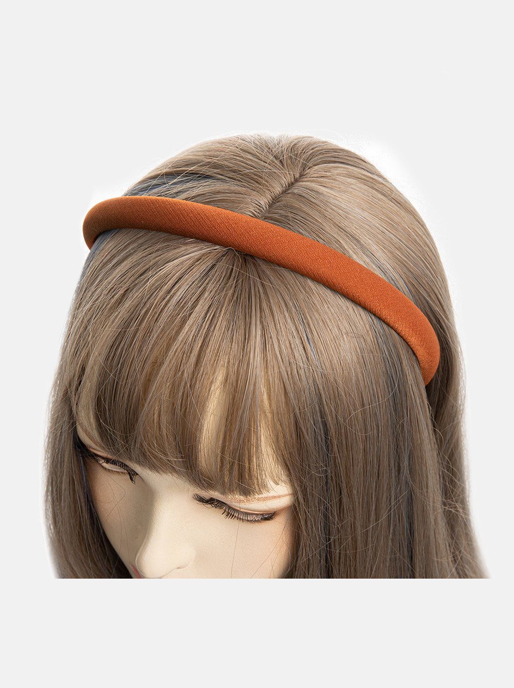 Haarreif Stirnband Stoff Orangebraun axy mit aus Metallicfäden, gepolstertes Haarreif Wunderschön Haarschmuck feinen