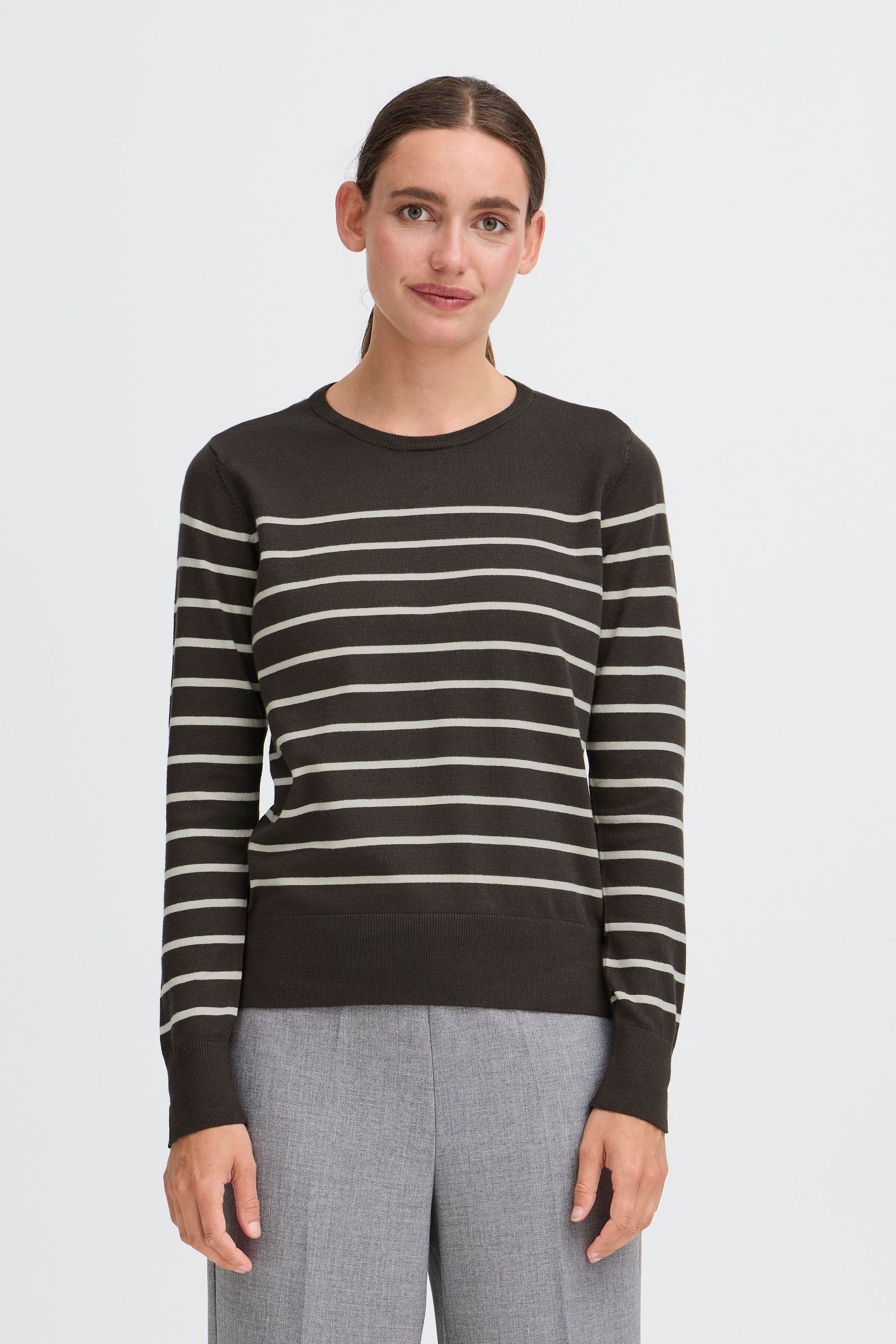 OXMO Вязаные свитера OXFKEANA Modischer Feinstrickpullover mit Streifen