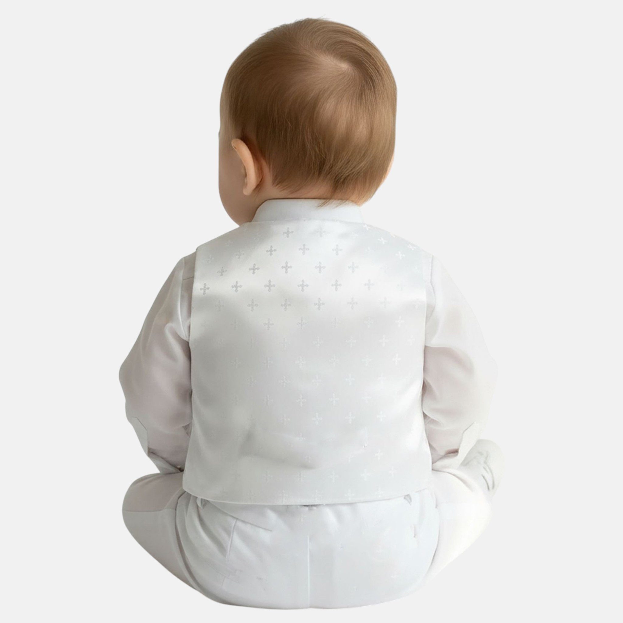 Tom Kids Kinderanzug Exklusiver Baby-Taufanzug Weiß Taufe, Feier, Hochzeit 3 - 24 Monate Anzug Jungen weiss 3 - 24 Monate
